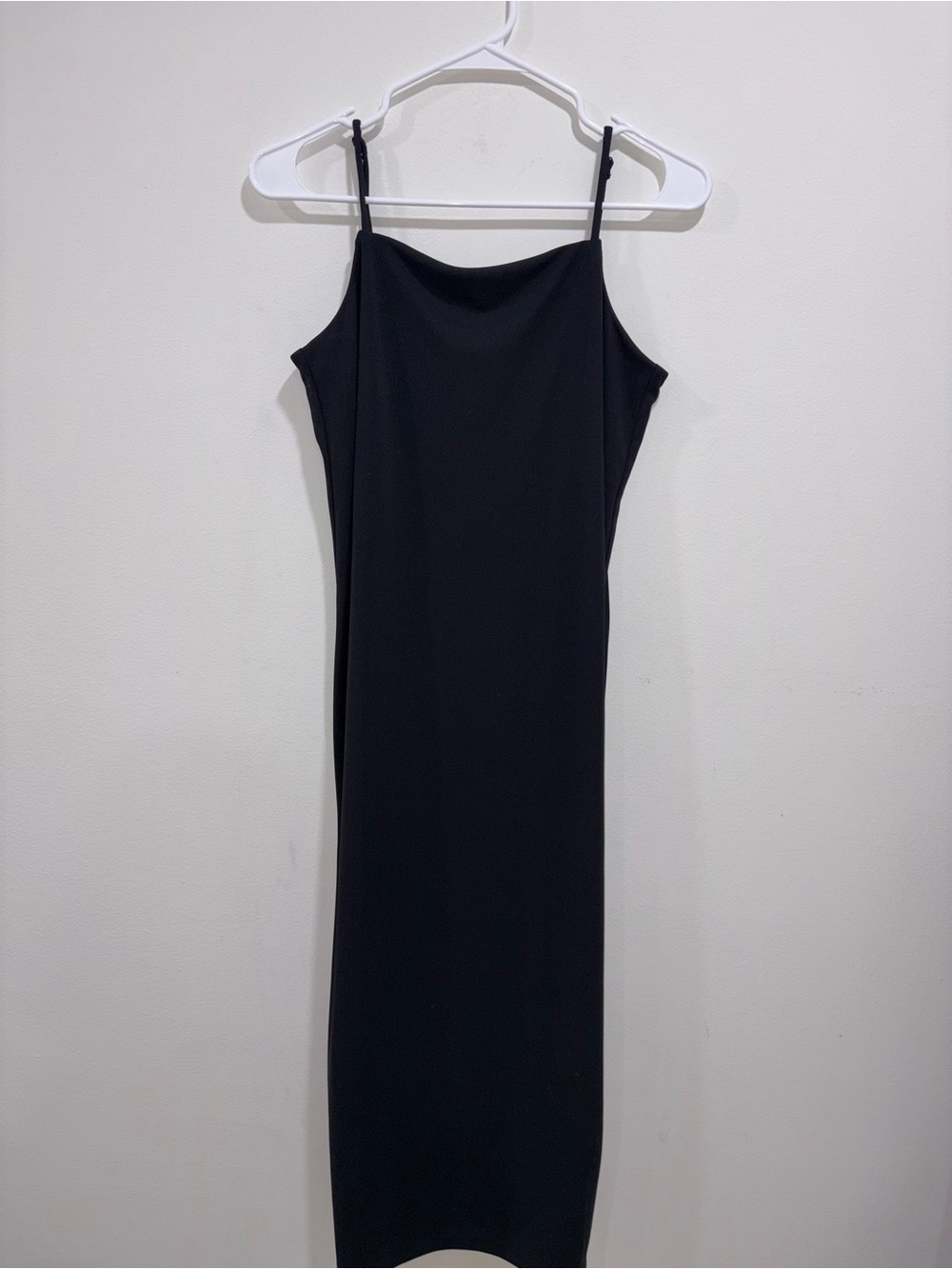 H&M Black Midi Slip Dress with Thin Adjustable Straps
